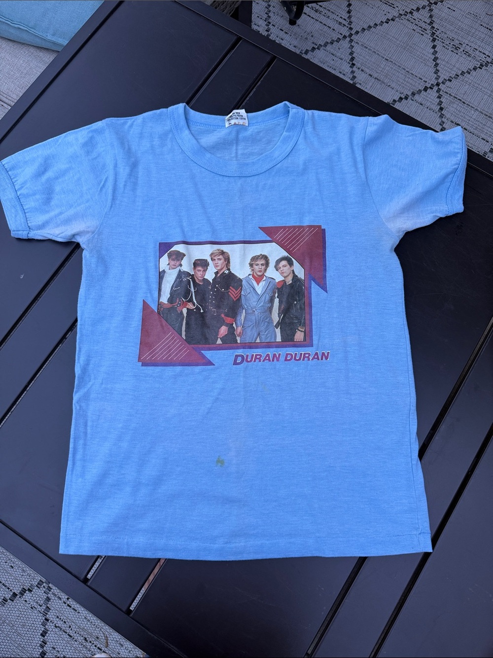 Vintage -980s Duran Duran Graphic Tee - Light Blue unisex Shirt M